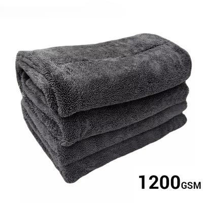 Πετσέτα πλυσίματος αυτοκινήτου 1200GSM Microfiber διπλής όψης υπεραπορροφητικό πανί καθαρισμού πετσετών στεγνώματος πλυσίματος πετσετών