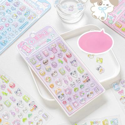 Kryształowe naklejki 3D dla dzieci, błyszczące, kreskówkowe, słodkie, żelowe naklejki do dekoracji DIY, etui na telefon, album do scrapbookingu, naklejka do dziennika