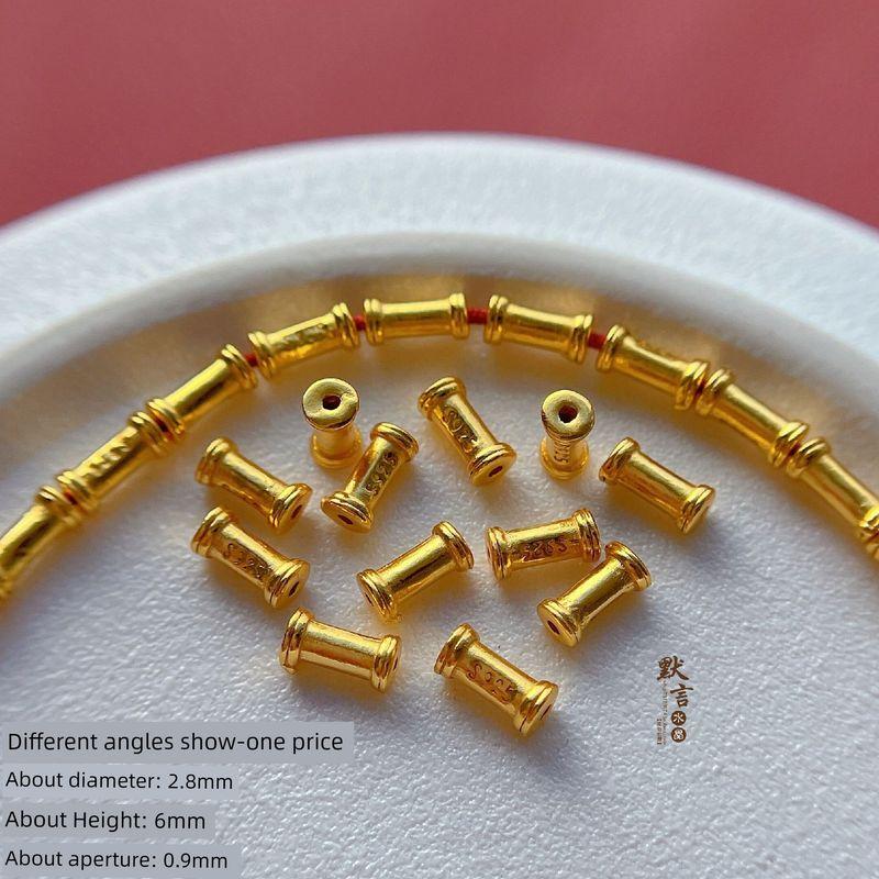 

S925 Ancient Style Silver Plated Accessories Small Straight Tube Spacer Beads Barrel Beads Lucky Beads Luantong Tube Bead DIY Jewelry Accessories SA3547