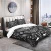 2/3Pcs Gothic Moth Skull Duvet Cover Set(1 Duvet Cover & 1/2 Pillowcase) Soft Bedding Set Aesthetic Dark Decor for Bedroom