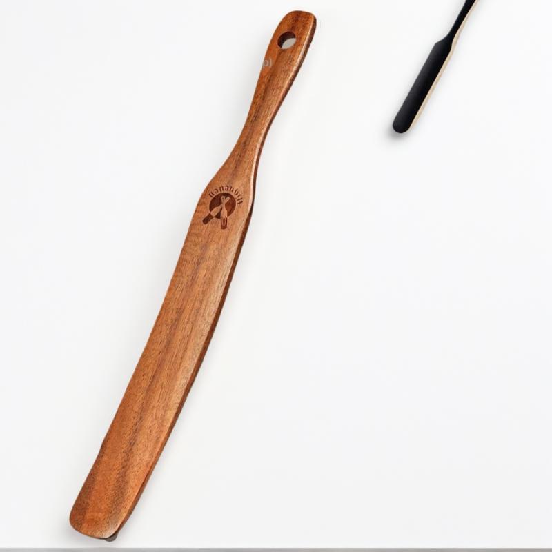 Bread Stirring Spatula Eco-Friendly Wooden Sourdough Starter Mixer Kitchen Jar Scraping Tool Dough Mixing Flat Stirring Stick