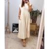 2024 Spring/Summer European & American Fashion Sleeveless Pleated Maxi Dress