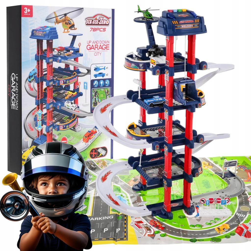 Parking Garage For Children Interactive Two-story Sound Light Elevator