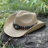 Turquoise totem belt straw hat outdoor travel sunscreen sunshade mountaineering Tibetan hat western cowboy hat