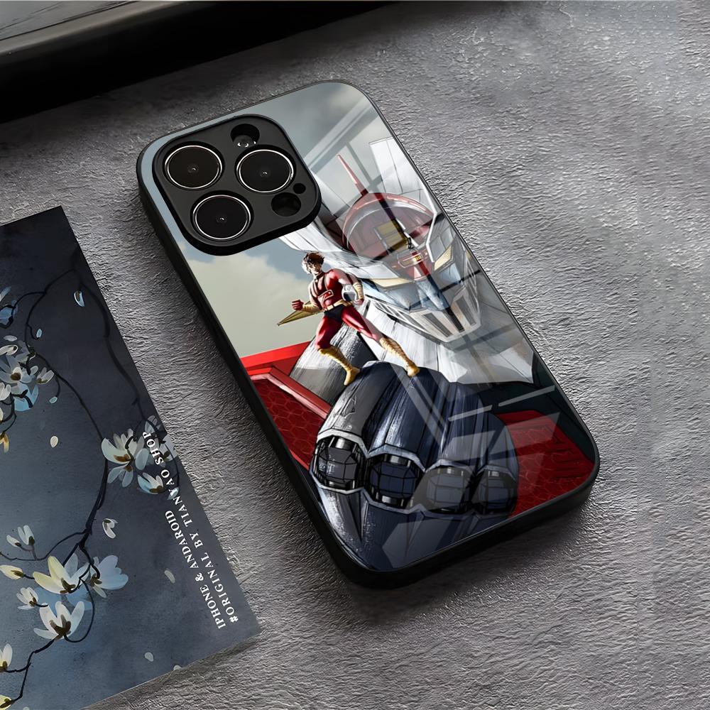 Manga Mazinger Z Anime Phone Case For IPhone 17 Air 16 E Pro Max 15 14 13 Mini 12 Pro 11 Max Plus Black Glass Cover