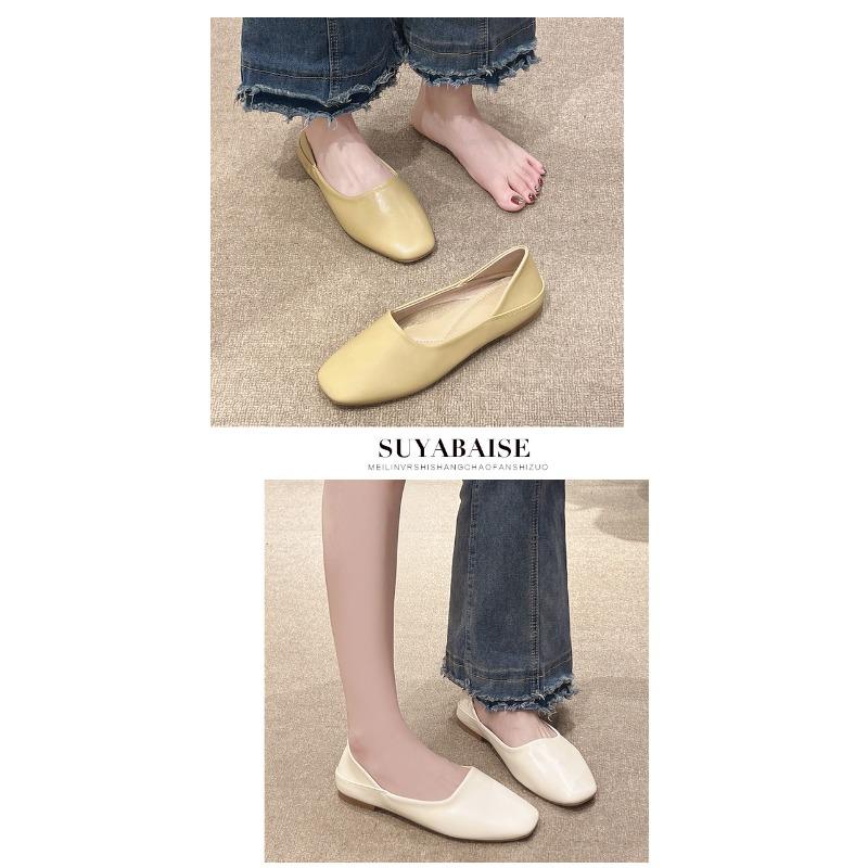 

Женские туфли из мягкой кожи, весенние новинки, Doudou, квадратный носок, ретро, универсальные, на плоской подошве, сказочные одинарные туфли 40 абрикосовый