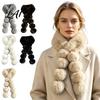 Winter Warm Scarf for Women Faux Fur Scarf Neck Warmer with Magnetic Buckle Elegant Gift Draping Design Plush Long Soft Collar Cold Weather