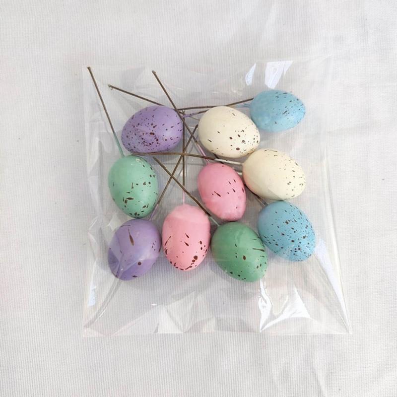 20Pcs Easter Foam Eggs Handmade Art Ornament Decorative Crafts Supplies for Children Adults DIY Photo Props
