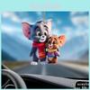 Cartoon Tom And Jerry Acrylic Car Mirror Decor For Automotive Interior Accessories