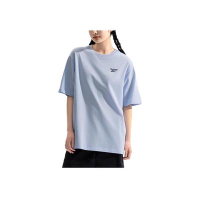Reebok Fashionable Comfortable Versatile Casual Loose Short Sleeve T-Shirt Unisex Tops Light-Blue 24SRM427UGB1