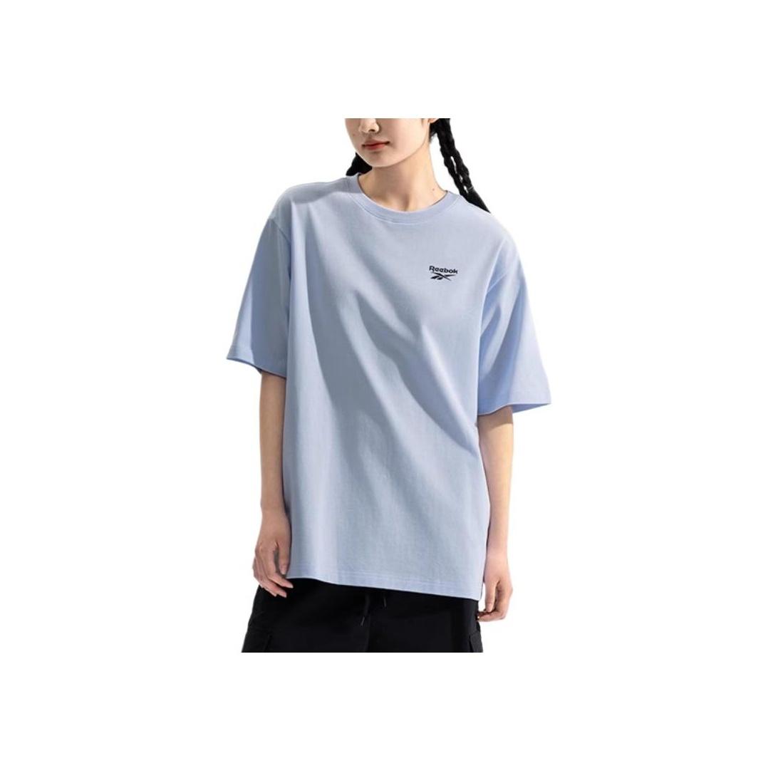 

Reebok Модная Удобная Универсальная Повседневная Свободная Футболка с Коротким Рукавом Унисекс Топы Светло-Голубой 24SRM427UGB1