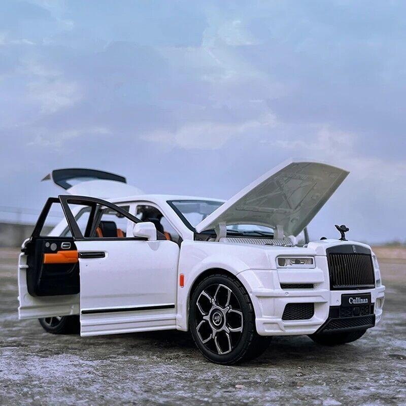 Diecast Metal Toy Car 1/20 for Rolls-Royce Cullinan SUV Off-Road Alloy Model Car Simulation Sound Light Toy for Kids