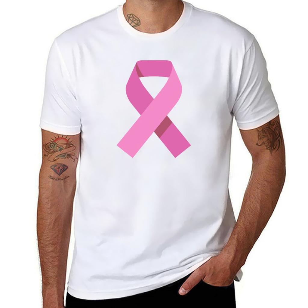 Pink Awareness Ribbon TShirt AntiWrinkle Short Sleeve TShirt