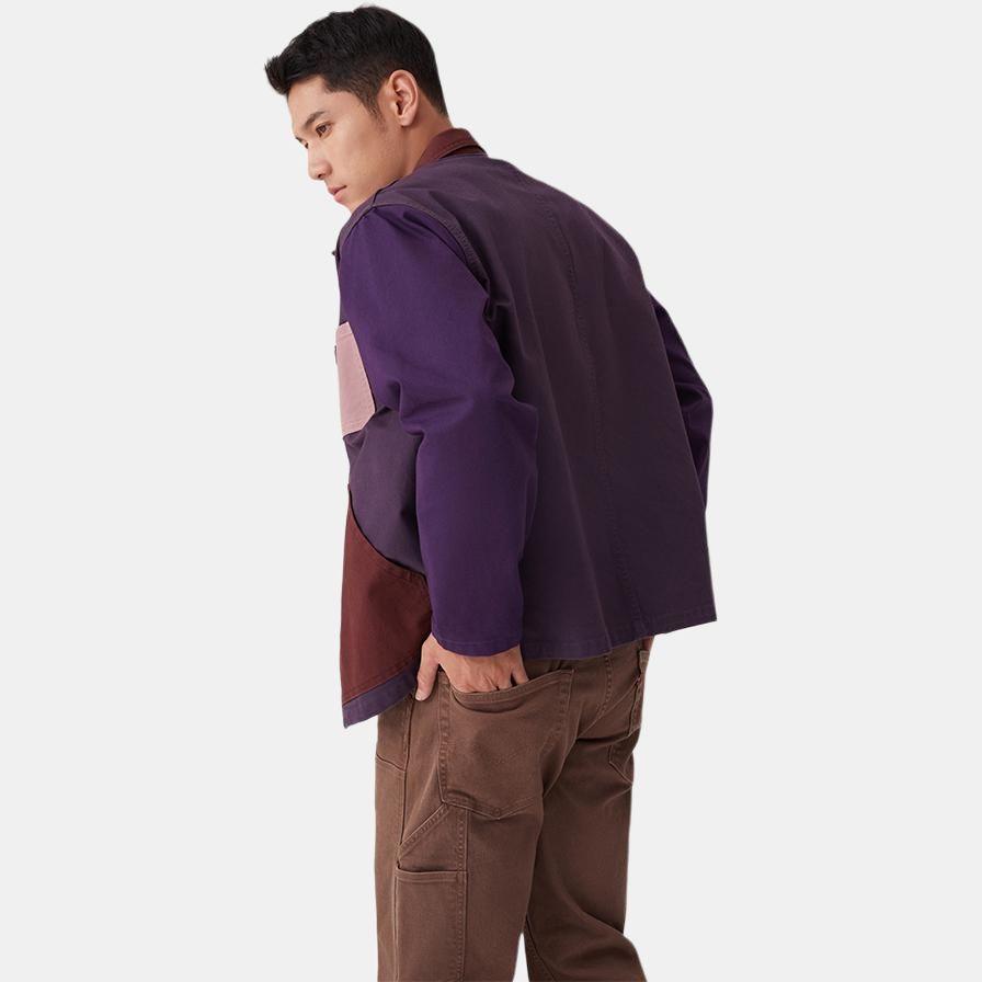 Giacca di jeans a maniche lunghe Levis Skate Series con toppa di velluto a forma di pipistrello sul colletto, vestibilità ampia, giacche da uomo, viola A5732-0002