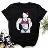 Muscle Sanrioes Womens TShirt Anime HelloKitties Cinnamon Kuromis Fun Model Cartoon Clothing Casual Cotton Couples TShirt