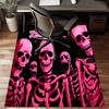 1PC Custom Name Pink Skeletons Artwork Theme Floor Mat Ideal for Living Room, Game Rooms, Office, Bedroom,Floor Mat Playful Design