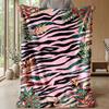 Pink Zebra Jungle Print 1 Theme blanket Lightweight Warm Flannel Blanket Decorative Throw Blanket for Home Decoration