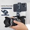 Smartphone Tripod Mount Clip Rotate Cellphone Mount Adapter for Phone Live Streaming Aluminum Phone Clip Holder