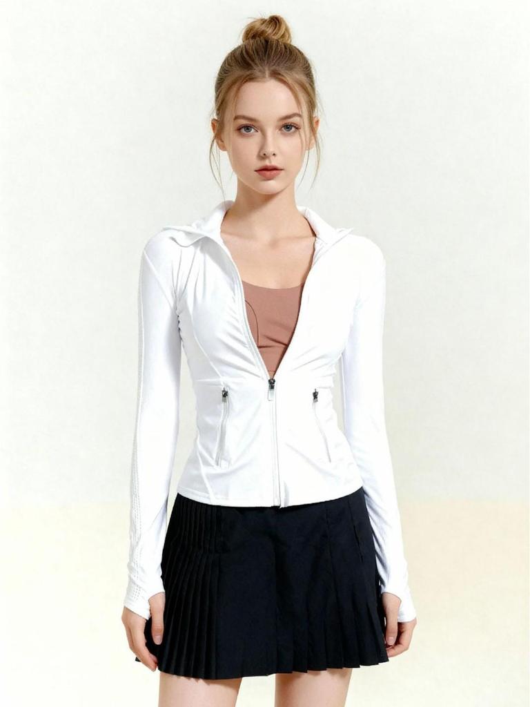 Women's Zippered Yoga Sports Jacket: Autumn/Winter Fitness Running & Pilates Outerwear.