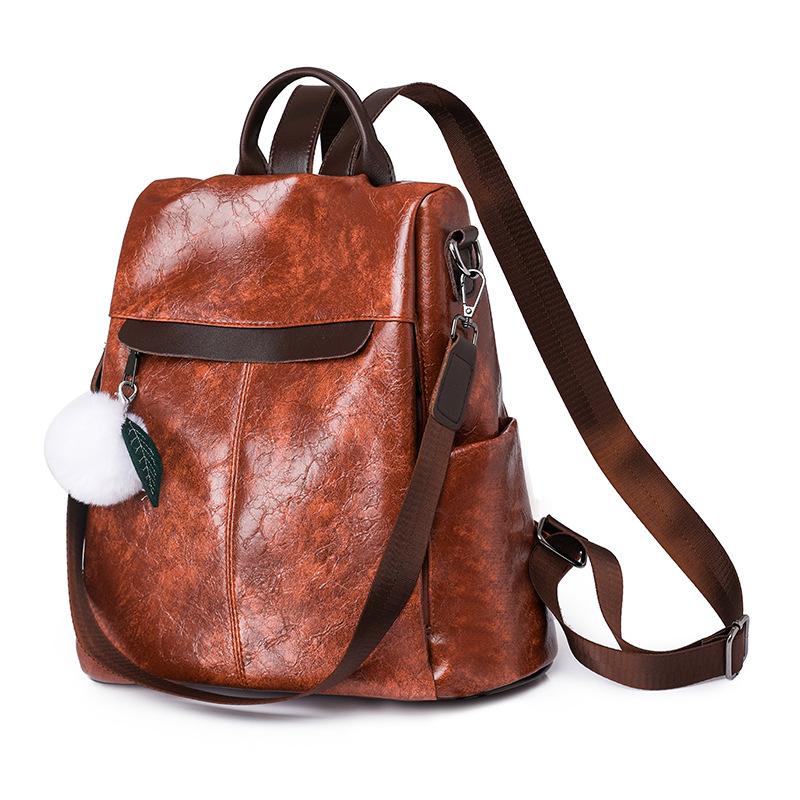 Trend anti-theft backpack women's new fashion multi-functional casual backpack retro backpack