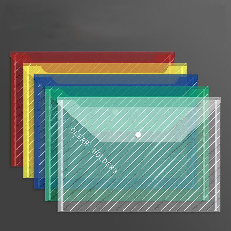 10 шт А4 прозрачная сумка для файлов с кнопками для студентов карманные папки водонепроницаемые оптовая продажа файлы данных для установки контрольных работ офис 3459₽