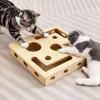 Interaktiver Kratzbaum Nagelfeile Box Holz Anreicherung Box Puzzle Spielzeug Kratzer Holzverbundwerkstoff Spielzeug Enthält Schleifpapier für Wohnungskatzen