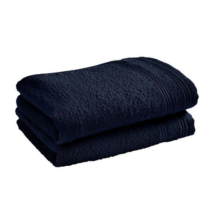Lot de 2 serviettes invité "Spa" 30 x 50 cm / 400 gr/m² - "Spa" Bleu Nuit