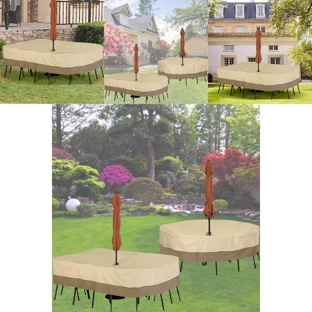 Premium Waterproof Garden Furniture Cover With Umbrella Hole Modern Minimalist Design