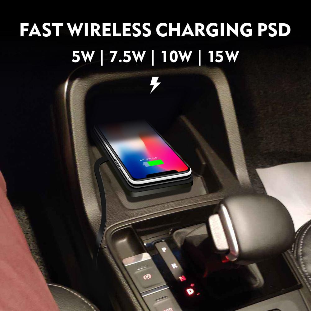 15W Car Wireless Phone Charger USB Silicone Car Wireless Charger Mat Non-Slip Fast Charging for Samsung Cellphone
