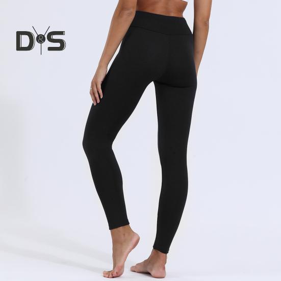 Women Leggings High Waist Slim Fit Hip Lift Thickened Velvet Lining Warm Long Pants Solid Color Yoga Sports Bottoming Pants