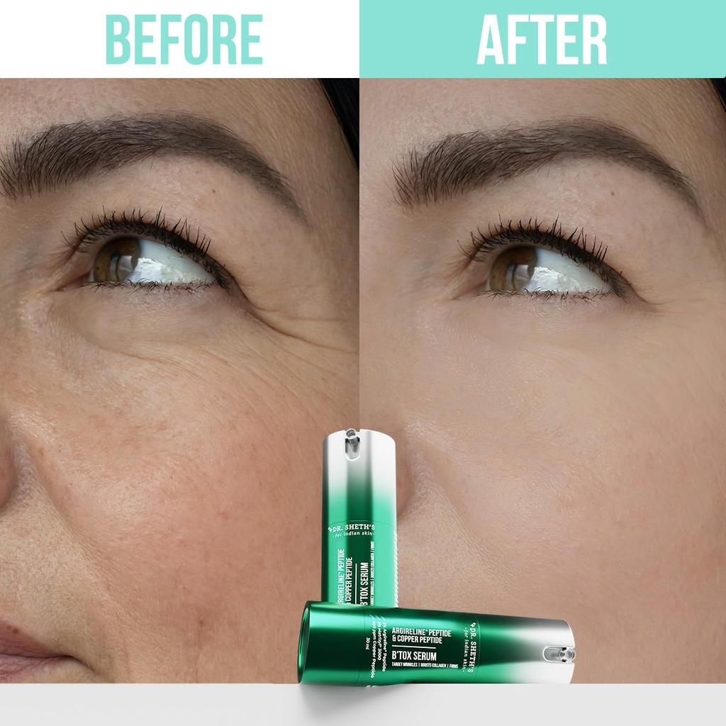 DR. Sheth's B'Tox Peptid Gesichtsserum 30 ml Für Glattere Straffere Haut Mit Nadelosem Lifting-Effekt
