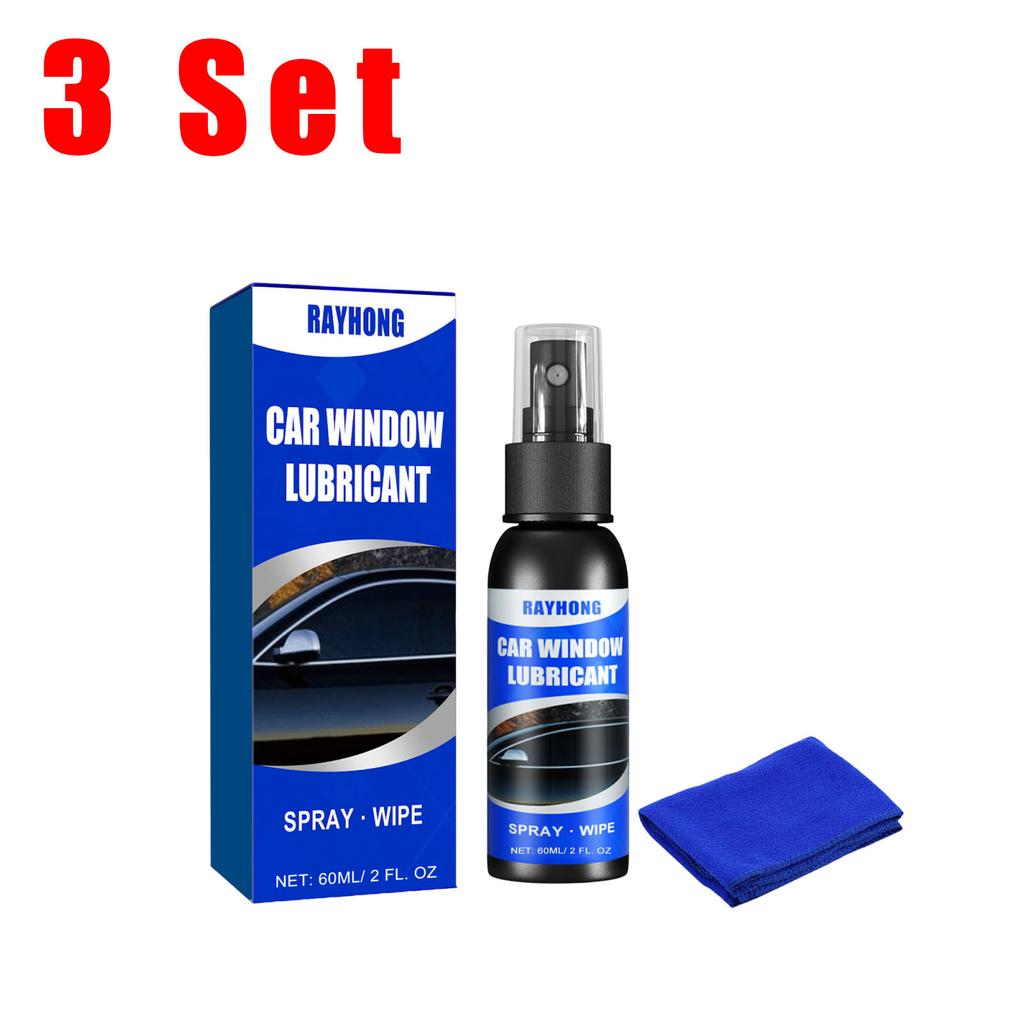 Car Window Lubricant Kit With Towel Door Rubber Strip Softening Maintenance Eliminates Noise Car Detailing Care Lubricant Agent