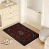 Floor Mat Eco Flannel Doormat Non-Slip Odorless Indoor Soft Short Plush Floor Rug Mysterious Red Persian