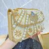2025 Luxury High-end Big Pearl Colorful Diamond Wedding Evening Clutch Bag New Fashion Rhinestone Handbags Designer Shoulder Bag