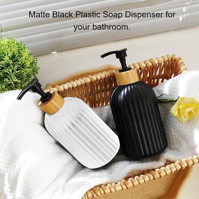 1/2 stücke Schwarz Weiß Styling 500ml Seife Dispenser Tragbare Nachfüllbar Flüssigkeit Flaschen Tablett Für Home Waschküche Schönheit Salon Hotel