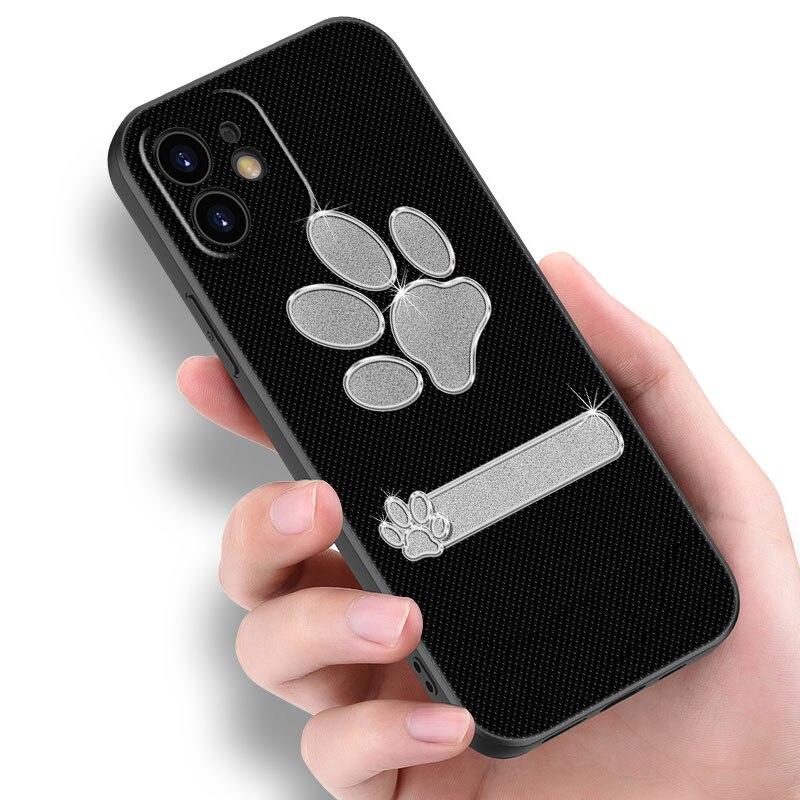 Beste Freunde Hundepfote Handyhülle für Apple iPhone 14 13 12 Mini 11 Pro Max 7 8 XR X XS 7 8 Plus SE 2020 2022 Schwarze Hülle
