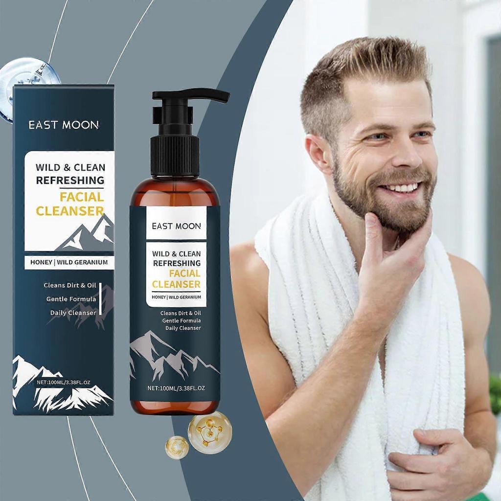 East Moon Men's Nourishing Facial Cleanser Gentle Cleansing For Facial Skin, Refreshing And Oil-Control Facial Cleanser