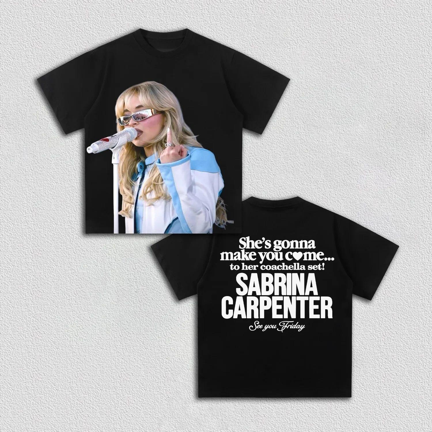2026 Hot Sale Y2k Fashion Graphic Print Tops Sabrina Carpenter Coachella T Shirt Oversized Streetwear Merch Tee Casual Loose Tees Unisex Short Sleeve 4XL