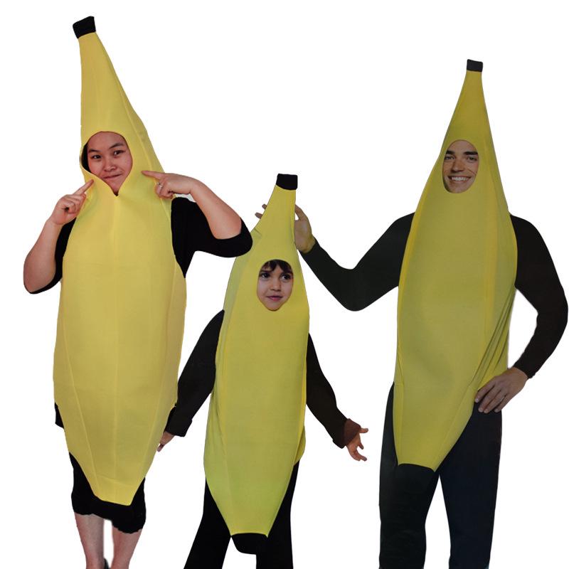 Halloween Fruit Costume: Banana & Pumpkin Onesie for Kids' Stage Performance and Parent-Child Role Play