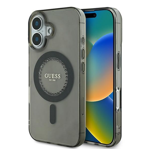 Etui do iPhone 16 Plus Guess MagSafe Rhinestones Czarny