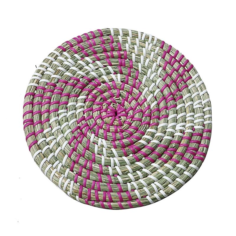 

Плетеная корзина, настенный декор, настенное искусство, декоративная чаша-поднос в стиле бохо, подвесная настенная корзина, декор для гостиной, спальни X3UC розовый