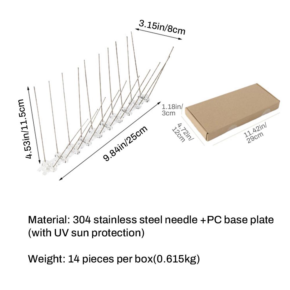 Stainless Steel Protection Against Bird Spines 10/12/14 Needles Pigeon Spikes Bird Repeller Set Deterrent Anti Bird Pigeon