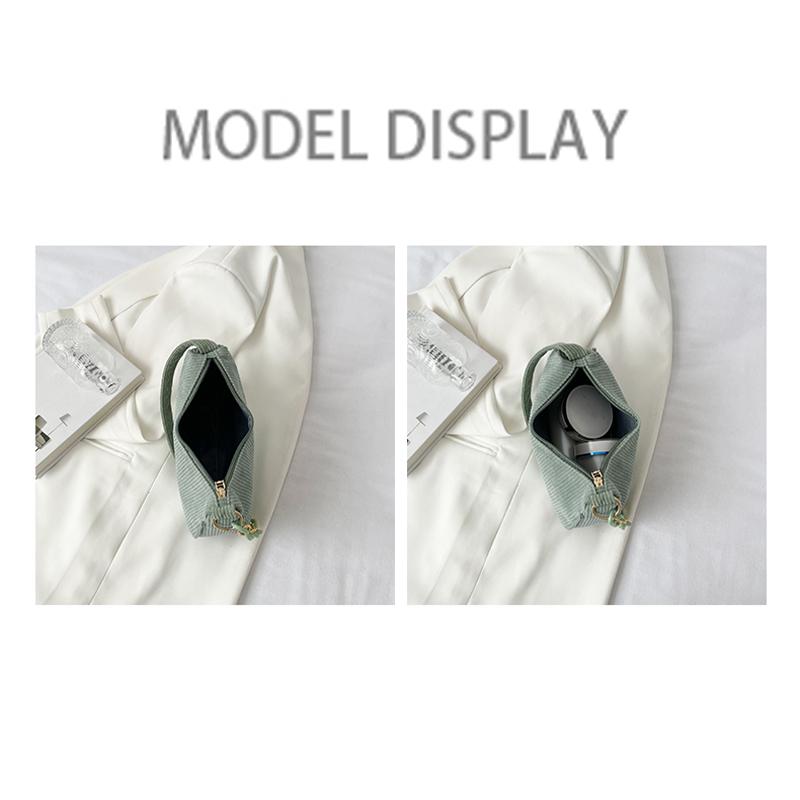 Vintage Women Handbags Corduroy Underarm Bag Casual Women Shoulder Bags Solid Color Zipper Female Handbag Clutch