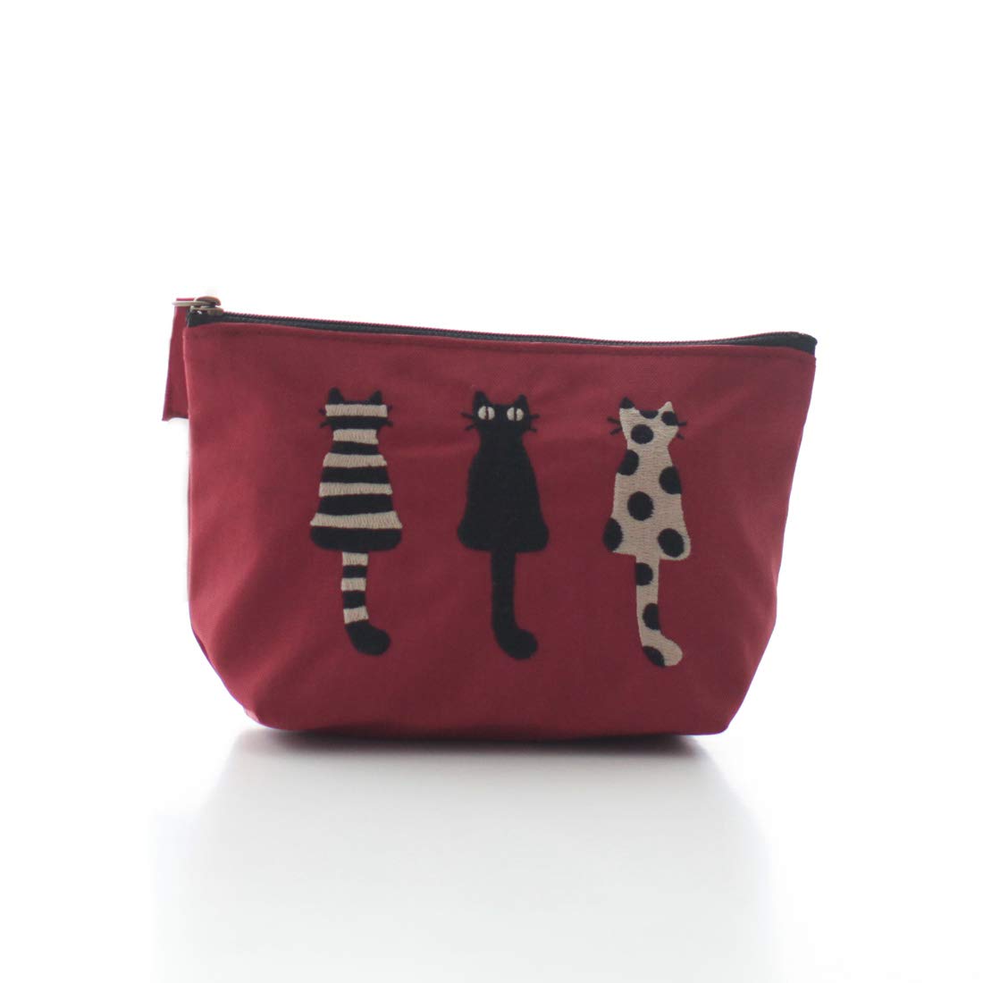 Atsuko Matano Gusseted Pouch (Red) Cat [100% Nylon] Women s, Approx. 11.5 x 12 x 7 cm, 089001-0001-61