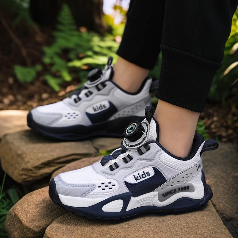 2025 Summer and Autumn New Boys Rotating Button Classmates Sports Shoes Comfortable and Lightweight Girls Running Shoes Trendy Brand