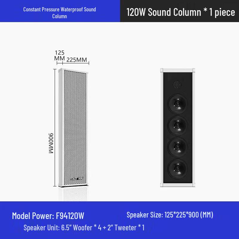 Outdoor Waterproof High-Power Wall-Mounted Speaker Set for Square Broadcasting