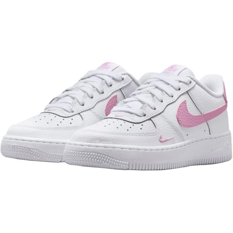Nike Air Force 1 Vielseitig Bequem Niedrig geschnitten Kinder Basketballschuhe Kinder Sneaker Rosa Weiß IO7403103