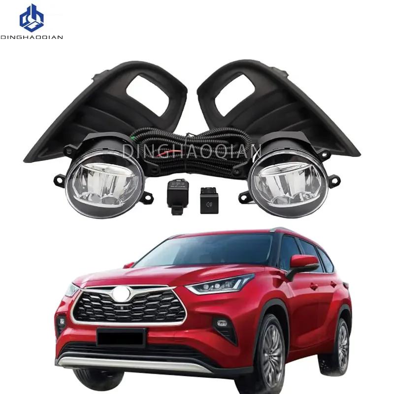 1 set Fog Lights Headlight  for Toyota HighLander 2019 2020 2021 Led  Fog lights Car Fog Lamp Kit With Harness Bulb Switch