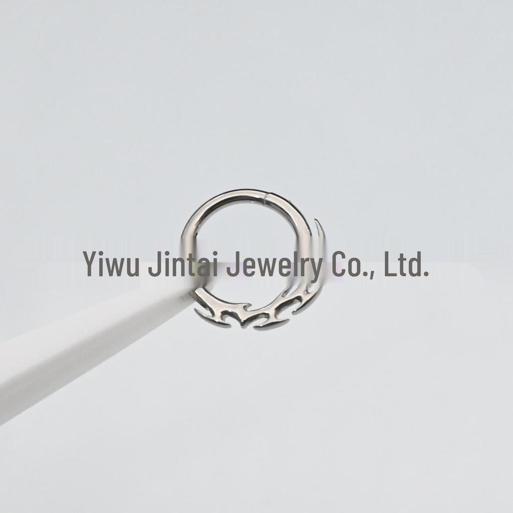 F136 Titanium Hinge Spike Daith Ring Thorns Vine Closure Earrings for Piercings