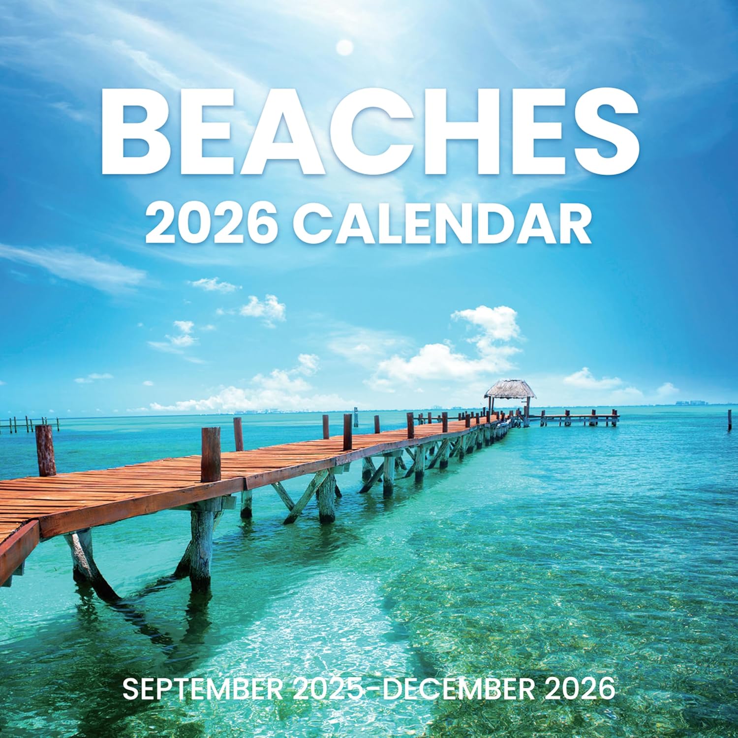 SUNEE Wall Calendar 12x12 Inches with 16 Months from September 2025 to December 2026, Large Wall Calendar Thick Glossy Paper, 12 x 24 (Open), Medium